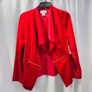 NWT Peck & Peck Red Velvet Two Pocket Edge to Edge Jacket M